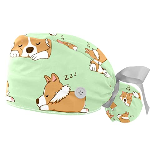 Casquettes de travail ajustables motif Corgi pour égayer vos longues journées de garde