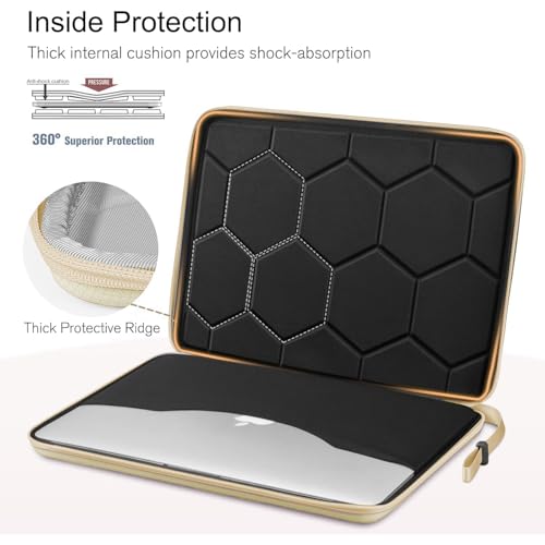 Image of MOCA EVA Hard Laptop Sleeve for 14 inch - 15 inch Laptop MacBook Air 15, HP 15s, Dell Inspiron 15, ASUS Vivobook 15 | Tailored Fit 14.5x10.2 Inch Internal Shockproof Cover (Beige)
