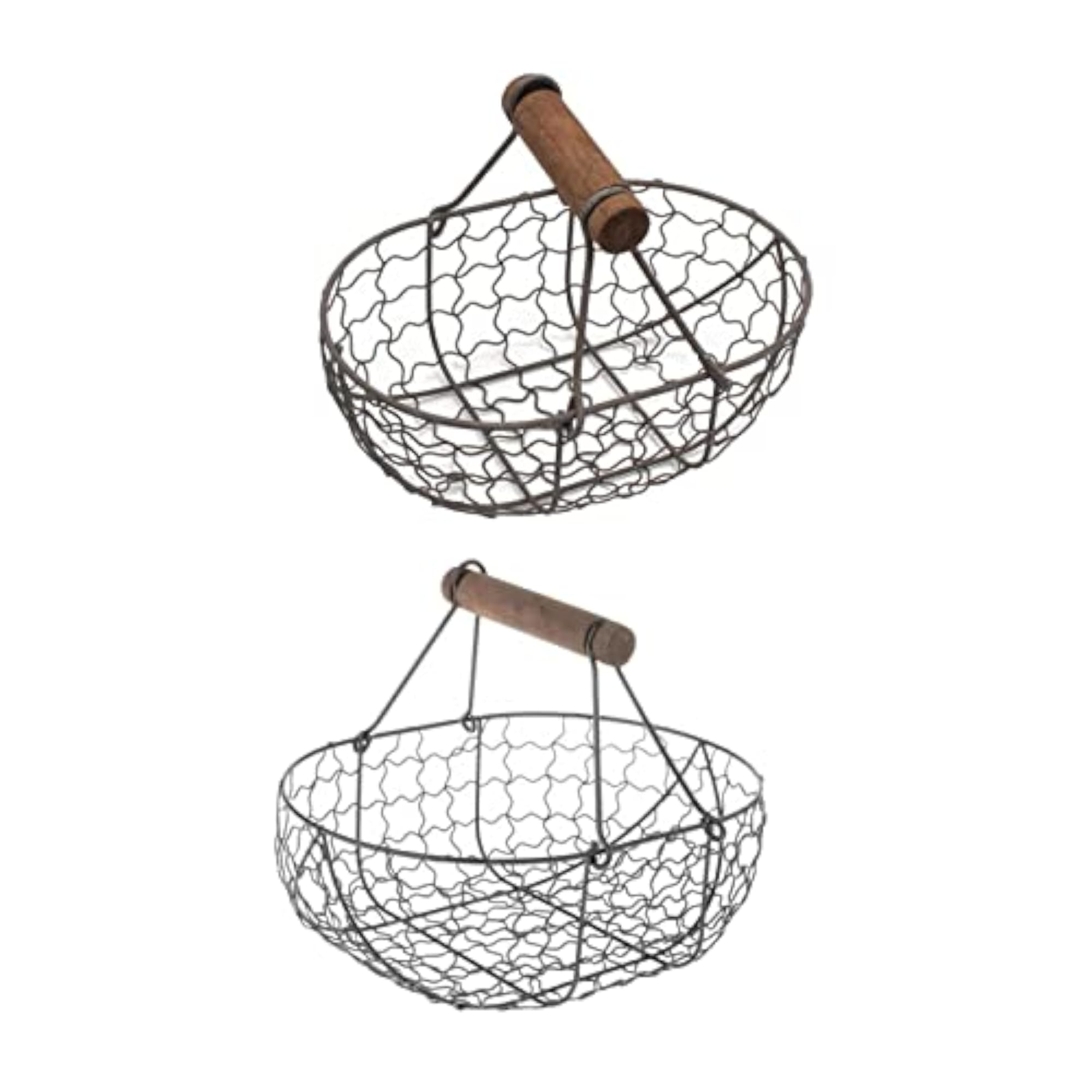 Geometric Fruit Basket Serving Tray in Rustic Metal