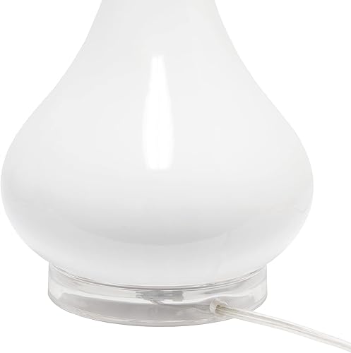 Miniatura 7 de Elegant Designs LT3312-LTB - Lámpara de mesa brillante con forma de lágrima de cerámica, color azul claro