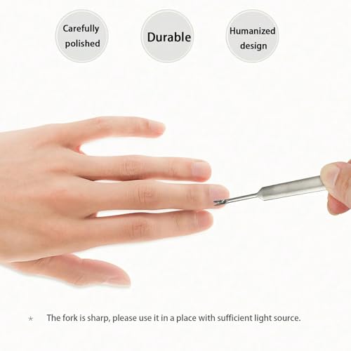 10 peças empurrador e aparador de unhas de cutícula garfo de cutícula profissional de aço inoxidável