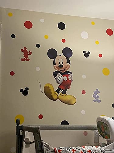 Black/Red/White/Yellow Vinyl Wall Stickers - 2 & 4 Inch Circles (60 Decals) #TOP1