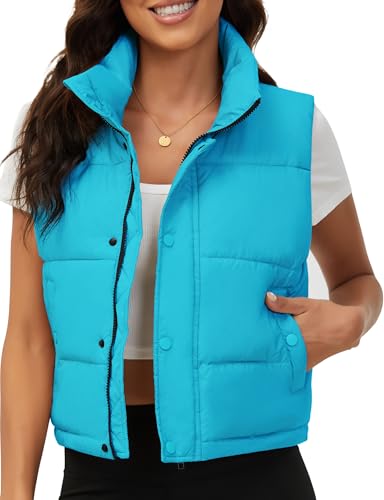 Fengbay Puffer Vest Women Sleeveless Winter Clothing Puffy Cropped