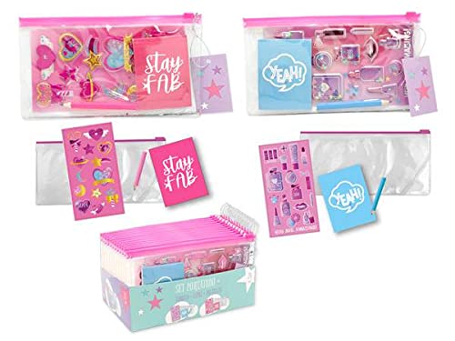 DISOK - Set scolaire porte-tout, livre + crayon + autocollants, matériel scolaire pour enfants, écoles, ludothèques, fêtes d'enfants, communions, mariages Cover