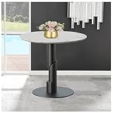 table robuste et durable : le plateau de table en marbre de culture de 12 mm d'épaisseur de cet ensemble de table de cuisine ronde est résistant à la chaleur et aux rayures, soutenu par une base stable et brillante et peut supporter jusqu'à 300 livres. plateau de table durable et pieds en métal robustes, durables et antirouille.
