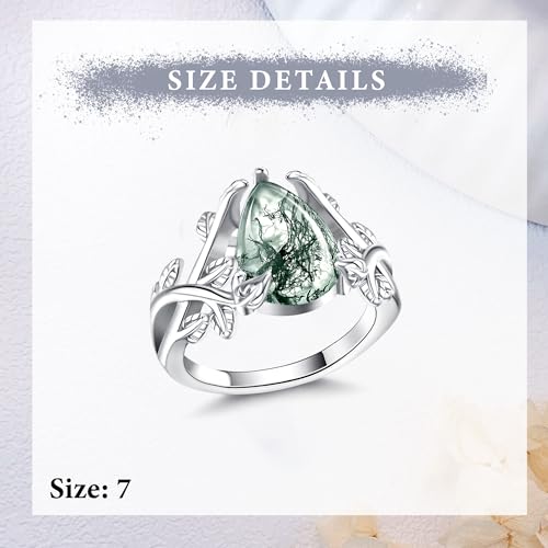 Moss Agate Rings for Women Promise Engagement Rings Jewelry Gifts for Women3