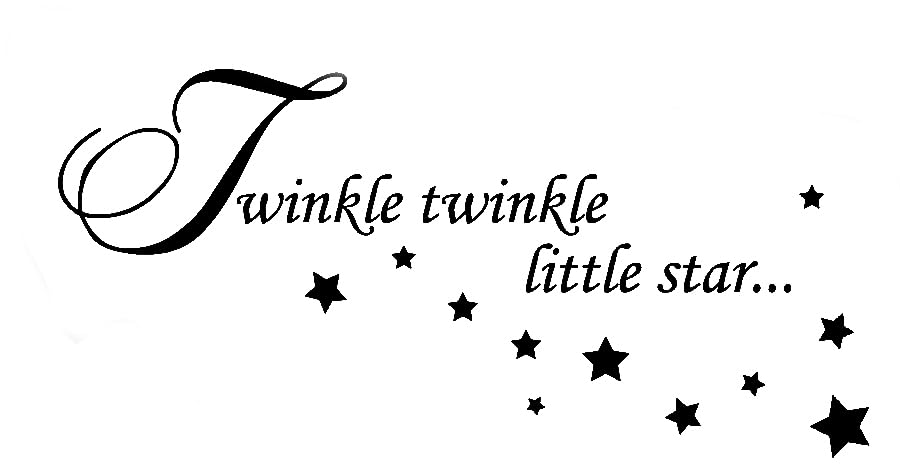 Twinkle Twinkle Little Star Wall Art Sticker, Cute Nursery Vinyl Decal Sticker, Childrens Bedroom Sticker for Wall, Bedroom, Kid's Room (Cream)