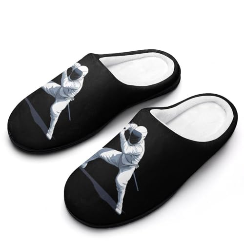 Fencing Stancce Fencing Womens Cotton Slippers Warm House Shoes for Indoor Outdoor