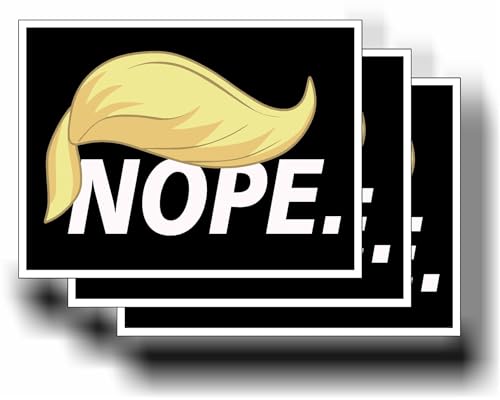 3 Pack Eco Nope Anti Donald Trump Political Pink Kamala Harris 2025 for President Star Bumper Magnet 4 in x 3 in