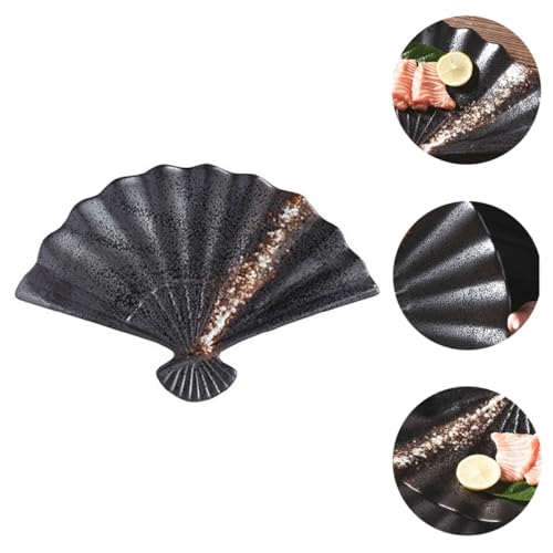Plato para sushi en cerámica negra estilo japonés 13 pulg miniatura 7