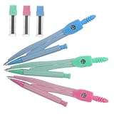 Gadpiparty 3 Brújulas Metálicas para Dibujo Escolar de Compases Prácticos para Geometría Puntas Duras para Círculos Material Resistente y Portátil Útiles Papelería Primaria