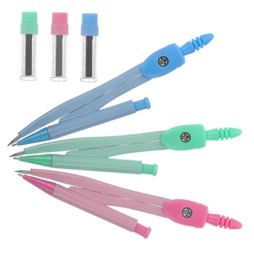 Gadpiparty 3 Brújulas Metálicas para Dibujo Escolar de Compases Prácticos para Geometría Puntas Duras para Círculos Material Resistente y Portátil Útiles Papelería Primaria