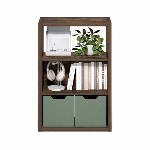 Image of Furinno Viola Book Shelf, 3-Tier Bookshelf, Extra Thick Frame Bookcase with Open Shelf, Open Back Design, 11.3 inch x 23.2 inch x 35.9 inch, for Living Room, Bedroom, Home Office, Amber Pine