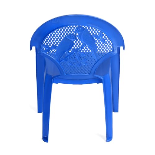 Image of Nilkamal Plastic Toy CHR5015 Chair Modern & Comfortable with Arm & Backrest for Study Chair|Dining Room|Bedroom|Kids Room|Living Room|Indoor-Outdoor|100% Polypropylene Stackable Chairs (Blue)