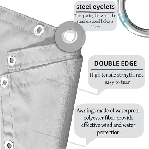 Voile d'ombrage polyester imperméable protection solaire auvent terrasse