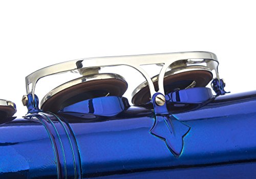 Image of Glory Blue /Silver keys E Flat Alto Saxophone with 11reeds,8 Pads cushions,case,carekit