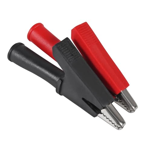 Image of 6 Pairs Alligator Clips Crocodile Clamps Electrical Crocodile Clip Kit Electrical Test Kit with Protective Insulation Cover 30A (6 Red +6 Black)