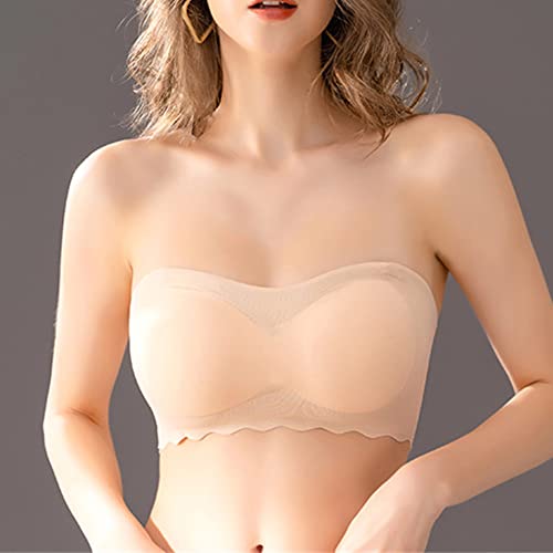 Sous-vêtements sans bretelles invisibles grande taille 7XL couverture complète abricot - 3