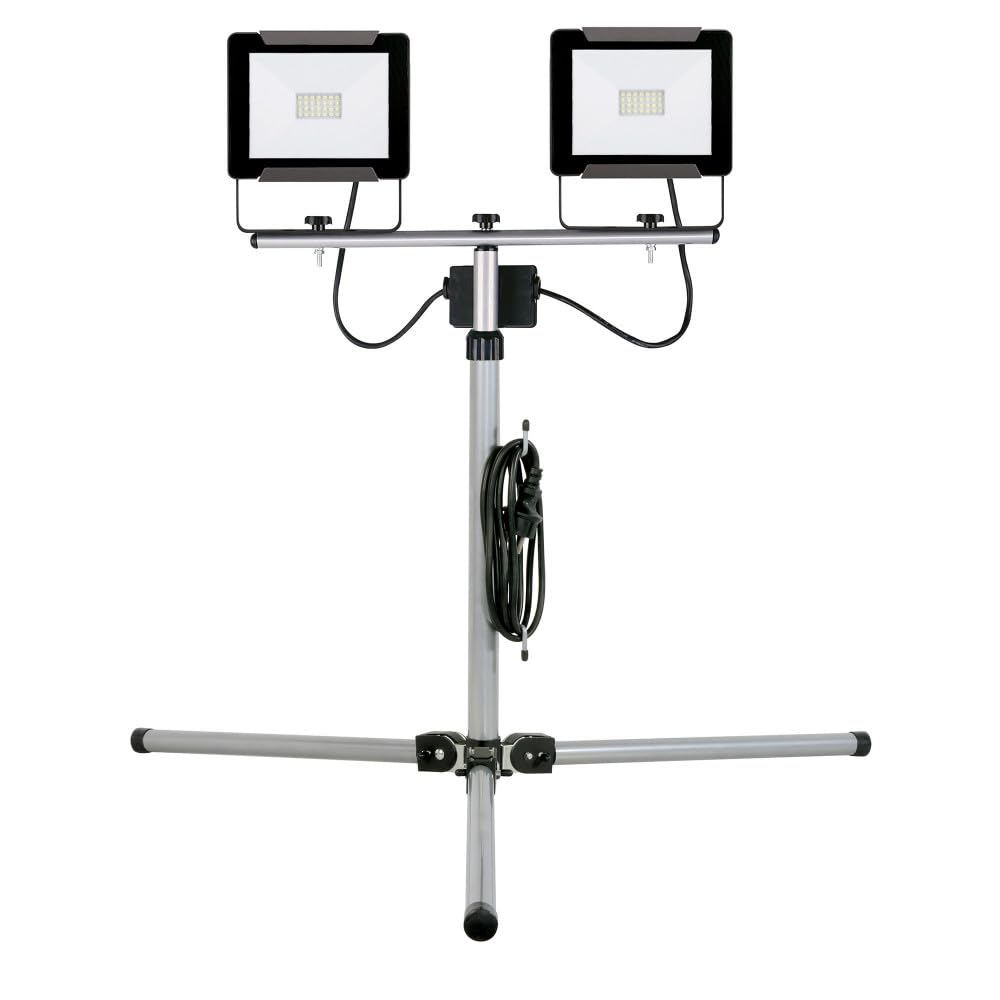 PROJECTEUR LED DE CHANTIER SUR TREPIED 2X20W IP65