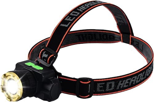 Klidvan Headlamp Flashlight,Bright LED Rechargeable Head lamp, 4 Modes Waterproof USB Rechargeable Zoom Headlight for Outdoor Running, Hunting, Camping, Hiking, hl-LL-802-1-n