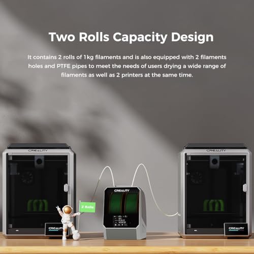 2025 official creality space pi filament dryer plus 2 spools double 360 160w ptc fast heating 3d printer filament dryer box 43939 lcd touch screen one-key set 3d filament drying for pla petg abs tpu