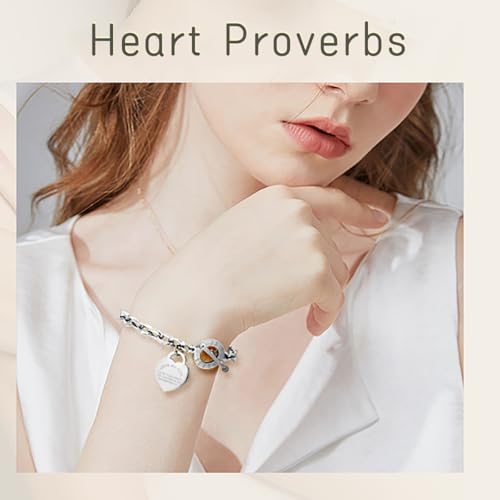 Heart Charm Bracelet Plated 18K Gold/Silver/Rose Gold Bible Scripture Heart Bracelet for Women Jewelry Gift Zircon Her Link Chain OT Clasp Stainless Steel Birthday3