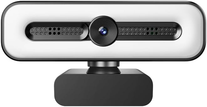 4K UHD Ring Light Webcam for PC, 1080P Web Camera with Dual AI Noise-Cancelling Mics, Auto Light Correction, Privacy Cover, 73FOV, PDAF Autofocus, Privacy Cover, for Streaming, Conference, Zoom