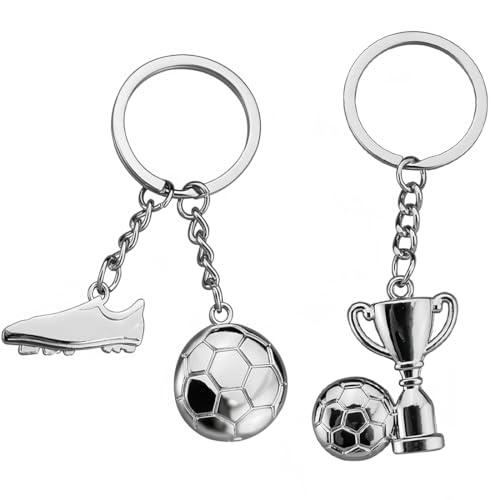 AIYVELU 2 pezzi portachiavi personalizzati, portachiavi per auto, portachiavi da calcio, mini portachiavi da calcio, portachiavi creativo per auto, per ragazzi, donne, accessori per chiavi regalo