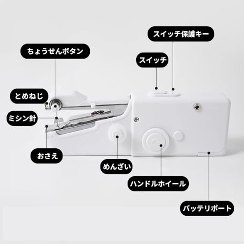 ハンディミシン 電動ミニミシン プロの手縫い機 付属品完備 USB給電 ミニ ソーイングセット 片手操作 ハンド 手持ち式 片手で縫える コンパクト 小型 初心者 裁縫