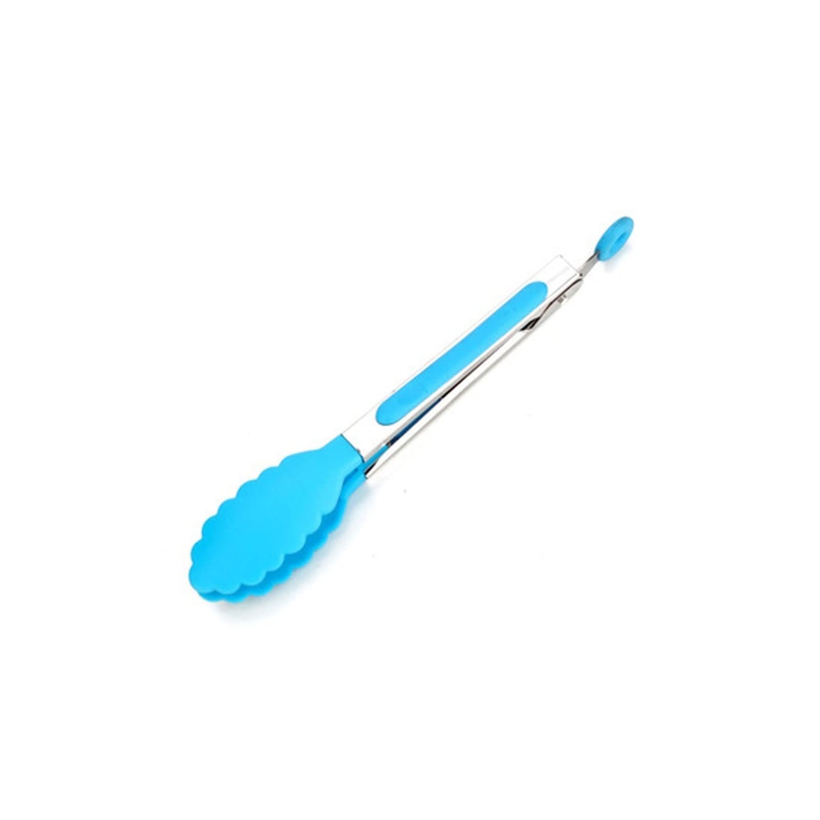 Kochzange, Küchenzange aus Edelstahl, Lebensmittelzange aus Silikon, Lebensmittelqualität, rutschfeste Grillzange, Utensil, Kochklammer (blau)