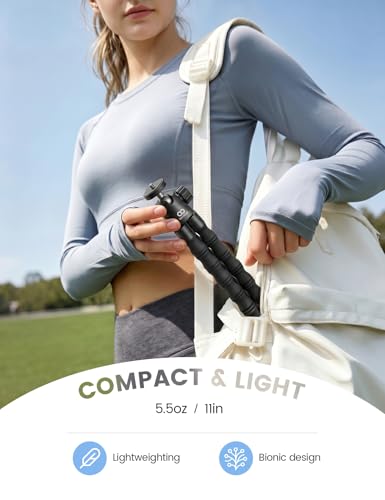 Image of Lamicall Tripod for iPhone - [Ultra-Stable] Phone Tripod with Wireless Remote, Mini Flexible Phone Stand for Recording with 1 /4'' Screw and Cold Shoe for iPhone Gopro Camera Pocket 3 /4 fit Vlog Travel