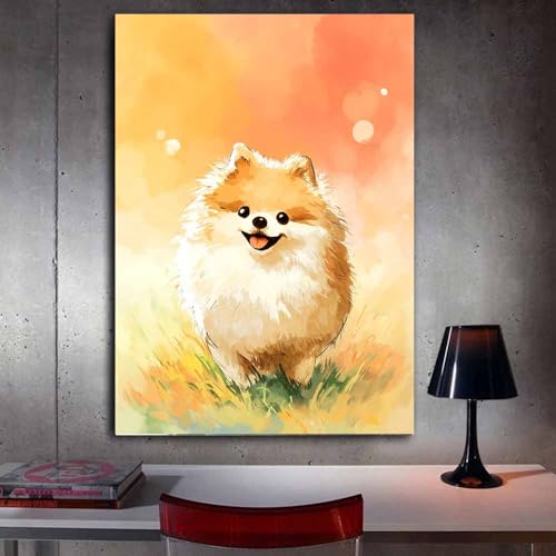 Poster chien carlin HUYEEI impression d'art 40x60cm encadrée décor de salon - 3