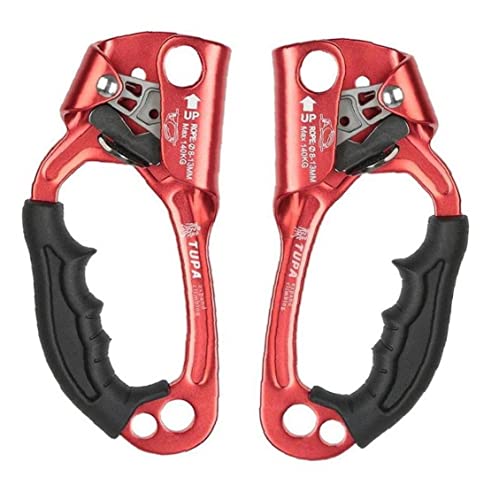 Froiny Climbing Ascender Right Left Hand Climbing Descender Rope Handle Clamp for 8mm-12mm Rope Tree Arborist Climbing Equipment