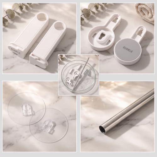 Image of EUDELE Suction Cup Towel Bar for Bathroom - No Drilling Traceless Towel Holder, Heavy Duty Stainless Steel Wall Mounted Single Towel Rack for Kitchen & Shower