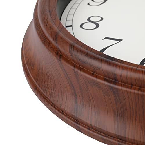 Wall Clock Retro 12 Inch Silent Non-Ticking Wood Wall Clocks Battery Operated Quartz Analog Classic Clock Decorative For Home Bedroom Bathroom Living Room Office School,Brown #TOP3