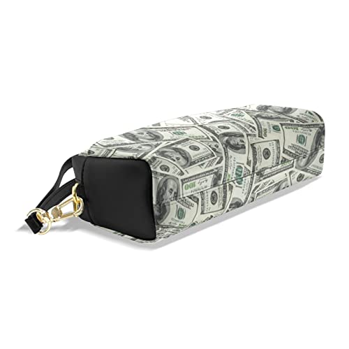 Sletend Money Print American Large Capacity Pencil Case Portable Pencil Bag Pu Leather Comestic Makeup Bag Organizer Make Up Pouch With Handle For Boys Girls Adults Students #TOP3