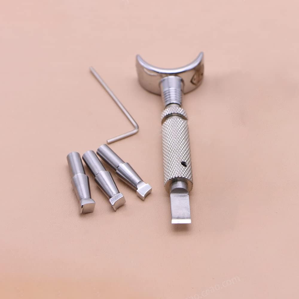 Singring Leather Swivel Knife with Angle Beveler Stamps Professional Leathercraft Carving Tool 304 Stainless Steel Stamping Set (Small with beveled stamps)