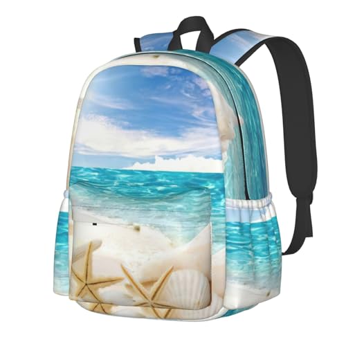 Sac à dos d'école élégant Ocean Beach grand volume pour voyage décontracté