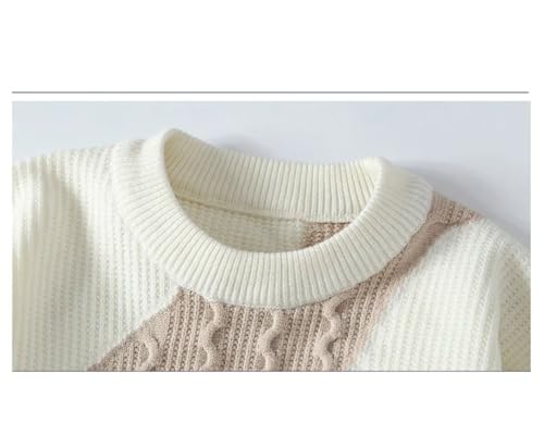 Mens Pullover Cable Sweater Casual Slim Patchwork Jumpers Crew Neck Knit Outdoor Warm Sweaters3