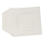 Tarwanear 30PCS White Grid Panels Peel and Stick 3D Wall Panels 35×35cm Self Adhesive Wall Tile Stickers Waterproof Removable Home Decor for Kitchen Bathroom Ceiling