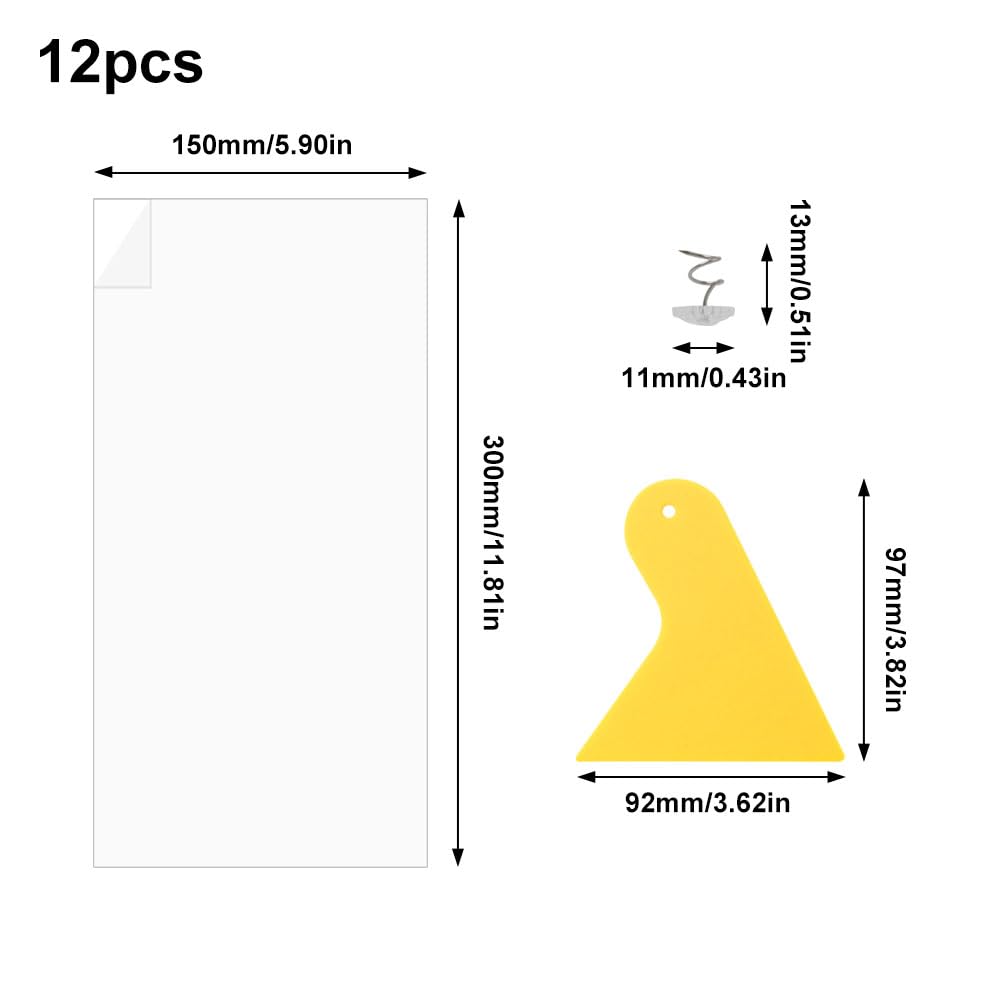12 Piezas Protector de Muebles Adhesivo para Gatos con Tornillos Cinta Anti Arañazos para Gatos Protector De Muebles Gatos Funda Autoadhesiva Transparente Para Sofás,Colchones,Puertas,Paredes
