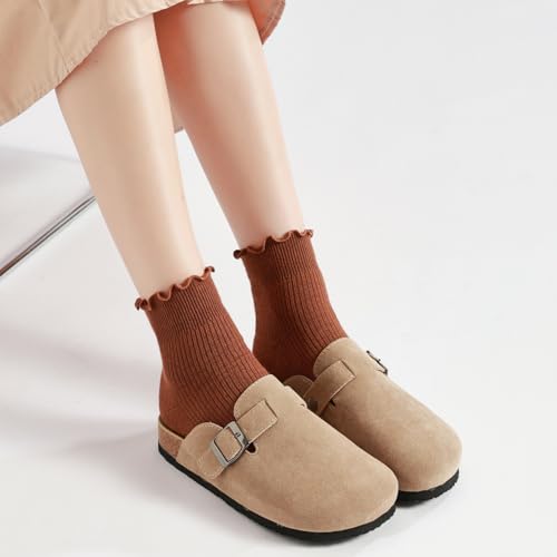 OZS Ruffle Ankle Socks Women - Cute Crew Frilly Sock - Low Cut Breathable Cotton Socks 6 Pairs2