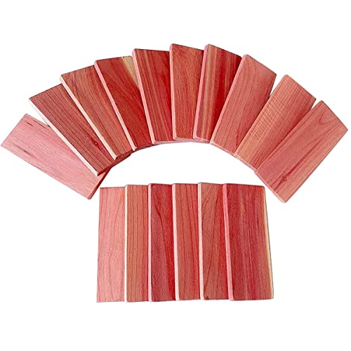 Reikoeppy 16パック クローゼット用杉ブロック、収納用の赤い杉ブロック、クローゼットと引き出し用の芳香性杉ブロック