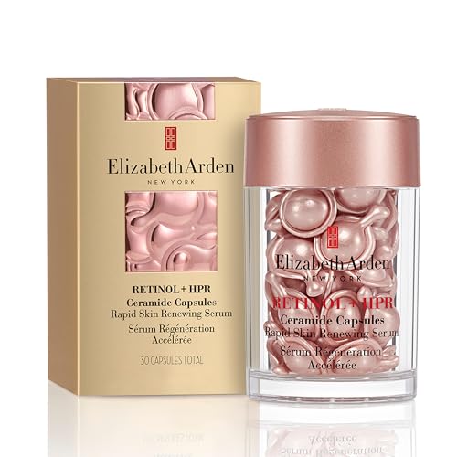 Elizabeth Arden RETINOL + HPR, Ceramide und Retinol Serum Kapseln, Reduzieren Mimikfalten und Falten, Verbessern die Hautfestigkeit, Einzeldosis, 30 Kapseln