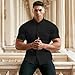 Lasjixion Men’s Slim fit Muscle Dress Shirts Short Sleeve Button Down Shirts for Men Black