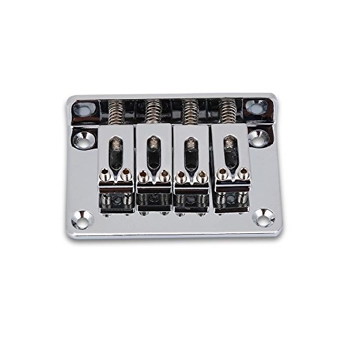 Vgeby VGEBYPIFTAOG8B4-02 Hardtail Bridge, 4-String Fixed Bridge Replacement Parts For Cigarbox Electric Guitars Ukulele (Silver) 4 String Guitar Bridge 4 String Fixed Bridge thumb #5