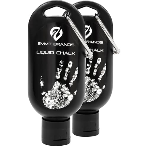 EVMT Brands Liquid Chalk. Mess Free Gym Chalk for Weightlifting, Gymnastics, Rock Climbing, Dancing, and Lifting. Sweat Resistant and Long Lasting for Stronger Hand Grip. Package May Vary.
