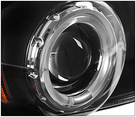 LED Halo Projector Headlights Black Compatible with 1997-2004 Dodge Dakota / 1998-2003 Durango