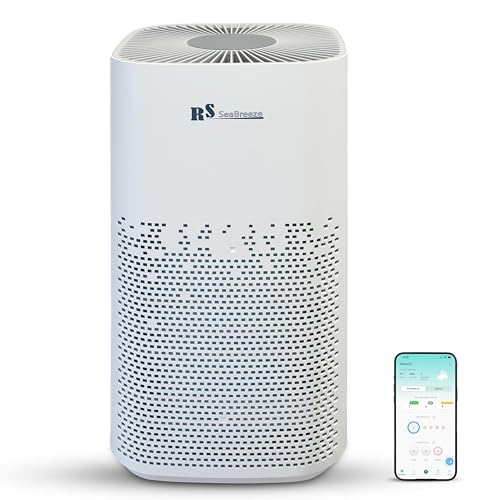 RS SeaBreeze Luftreiniger 7-in-1 mit HEPA & Aktivkohlefilter, UV-C & PM2,5– Ionisator, leiser Air Purifier & Luftfilter Wohnung für Allergiker...