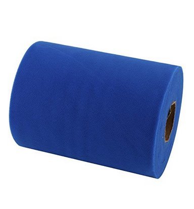 Asibt 6 Inch X 100 Yards Tulle Roll Spool Fabric Table Runner Chair Sash Bow Tutu Skirt Sewing Crafting Fabric Wedding Party Gift Ribbon (Royal Blue) #TOP2